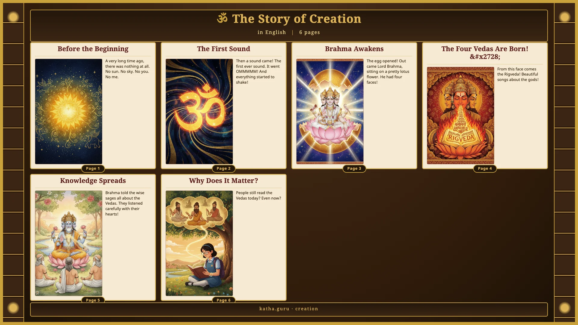 The Story of Creation — full story infographic