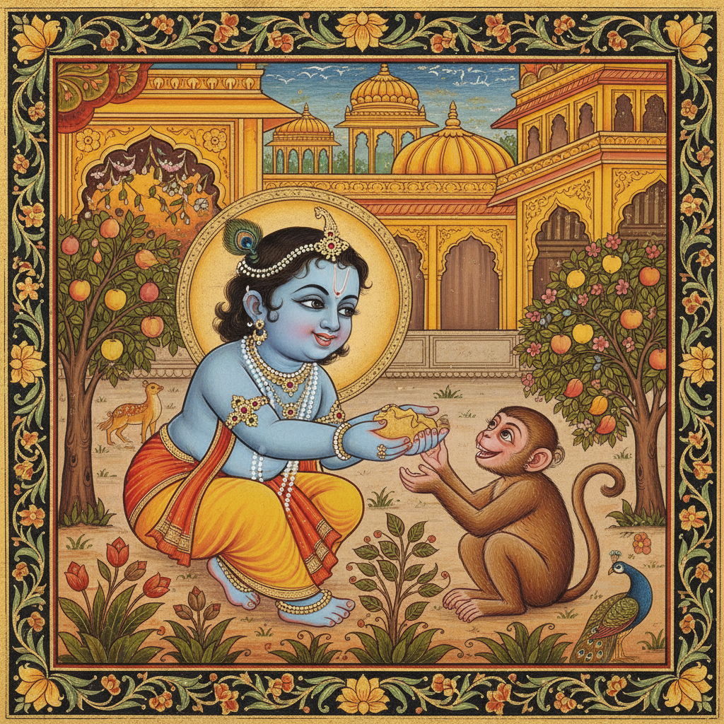 Look, my friends! A feast for all! Even the playful monkeys loved to share in Kr