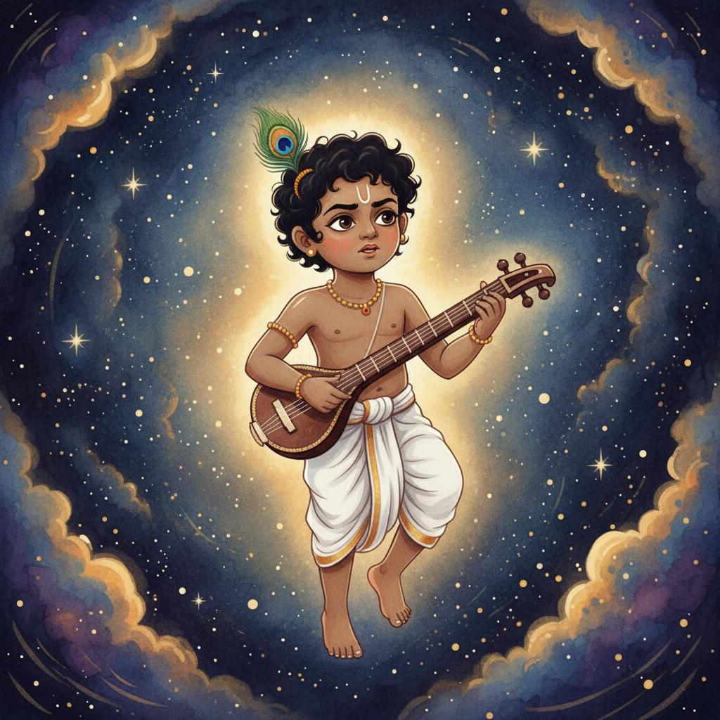 Young Narada floating in void