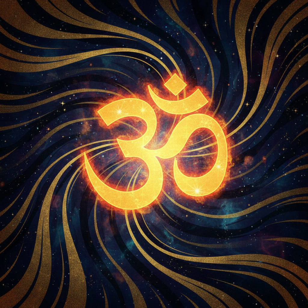 OM symbol glowing