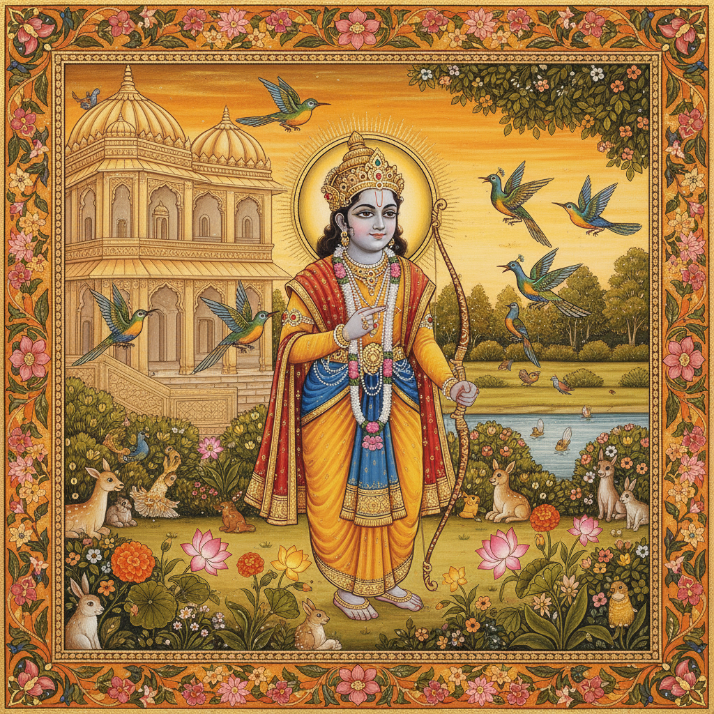 Long, long ago, in the glorious city of Ayodhya, lived a prince named Rama. He w