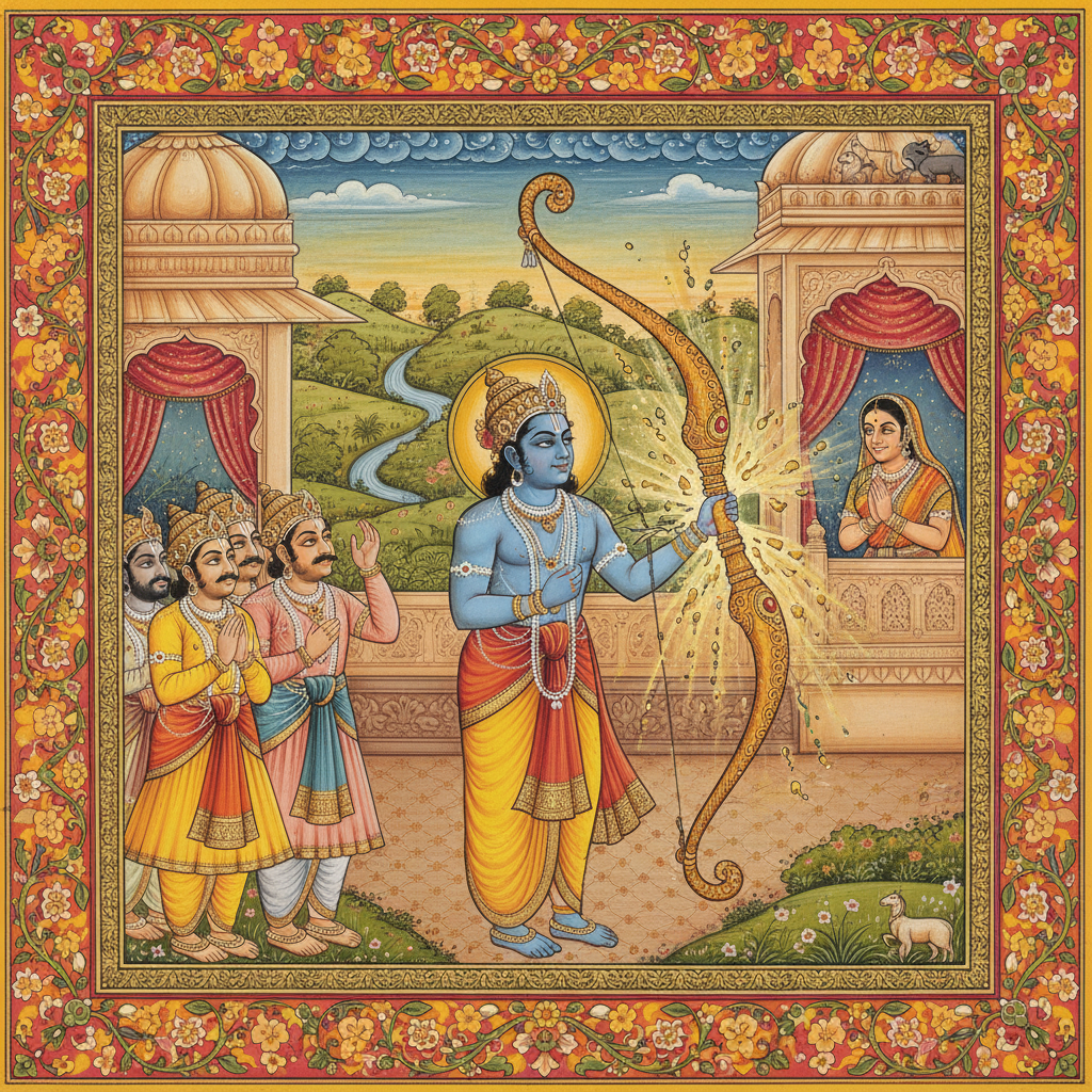 Indeed! The challenge was to string the mighty bow of Lord Shiva, a task no othe