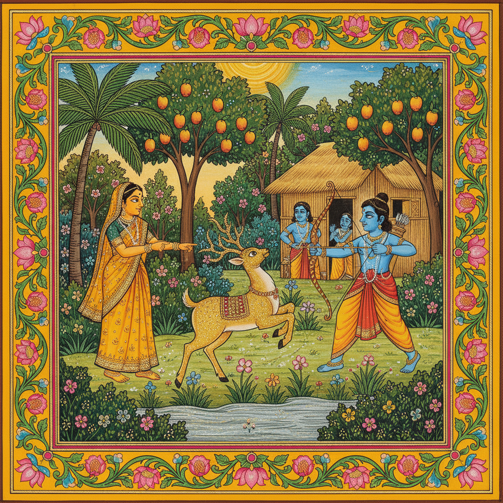 Years passed peacefully in the forest, until one day, a magical golden deer appe