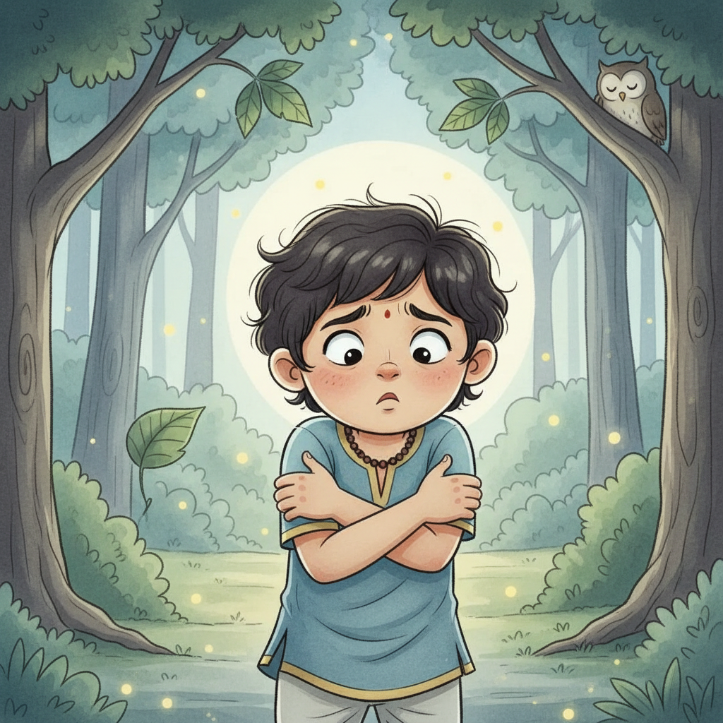 Hayagriva glowing with inner light despite the darkness