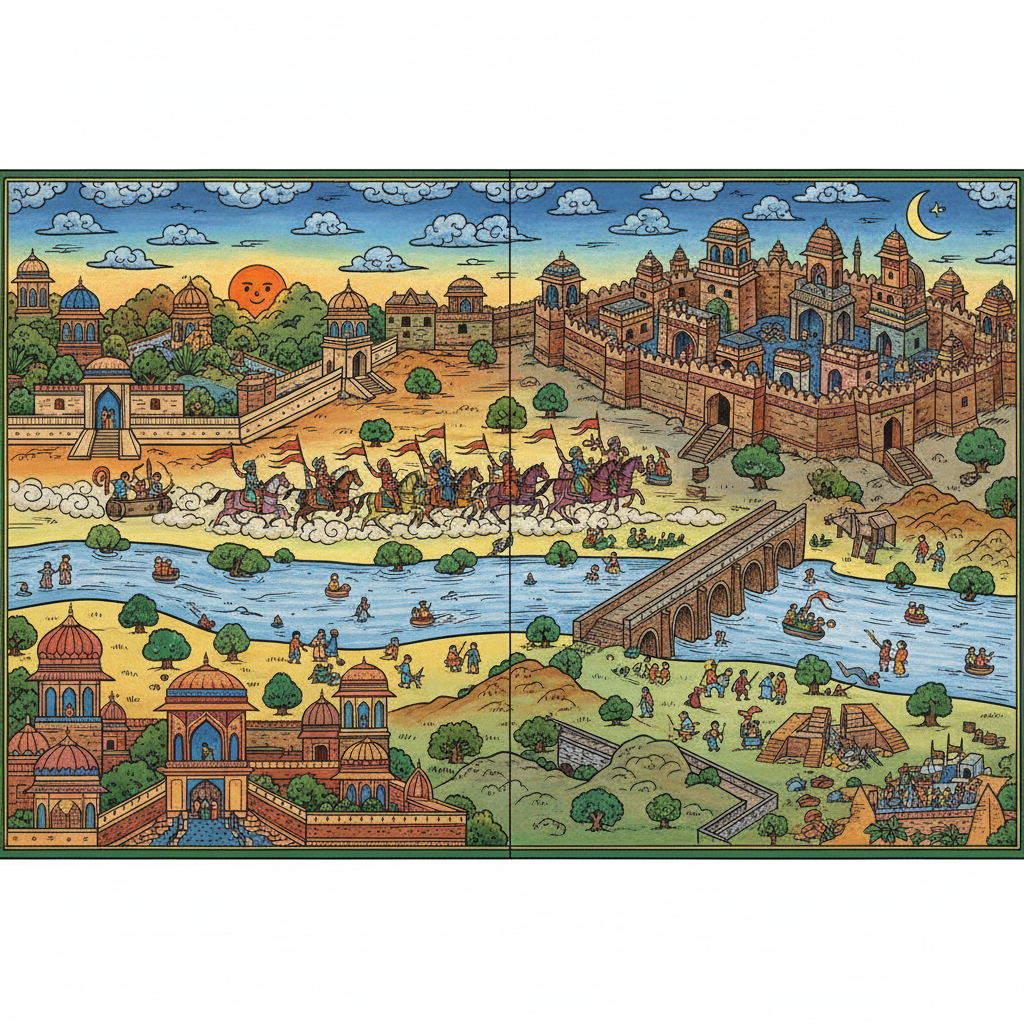 A view of the historical changes in India.